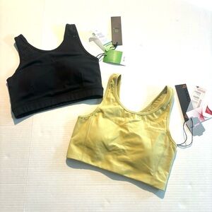 Mono B Bundle of 2 Sports Bra Athletic Workout Black /Light Green Women’s size S
